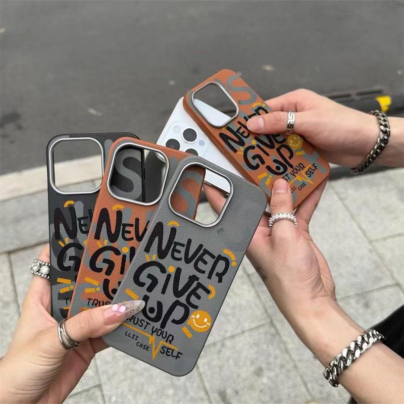 Never Give Up iPhone Case: Compatible with iPhone 12-17, Creative Design for Europe & US