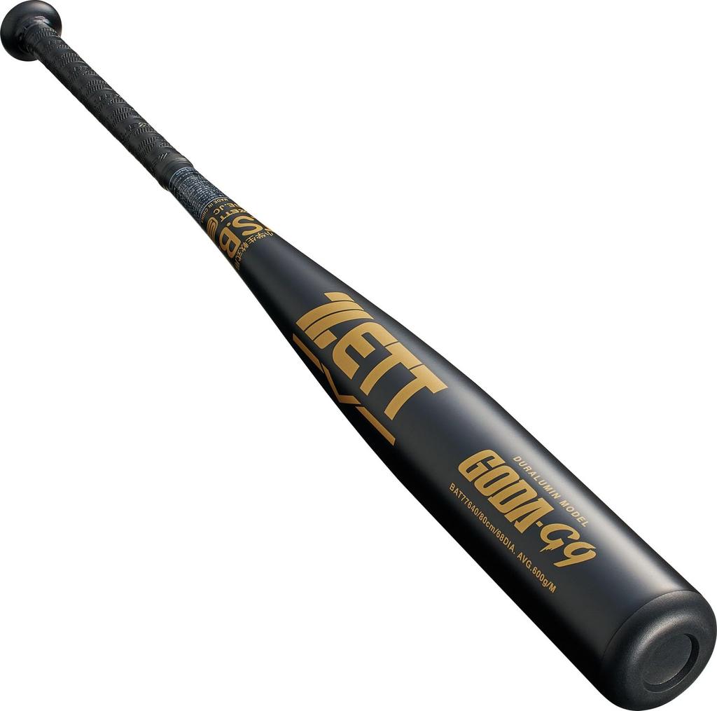ZETT Gouda G9 Youth Baseball Super 600g Black BAT77640 Bat, Duralumin, 80cm, Average, (1900),