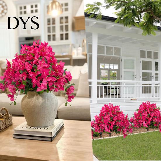 Realistisches Heim-Ornament Künstlicher Bougainvillea-Kugelbaum, Kunstseidenblumen mit Erdspieß, UV-beständige Blumen für die Haustür