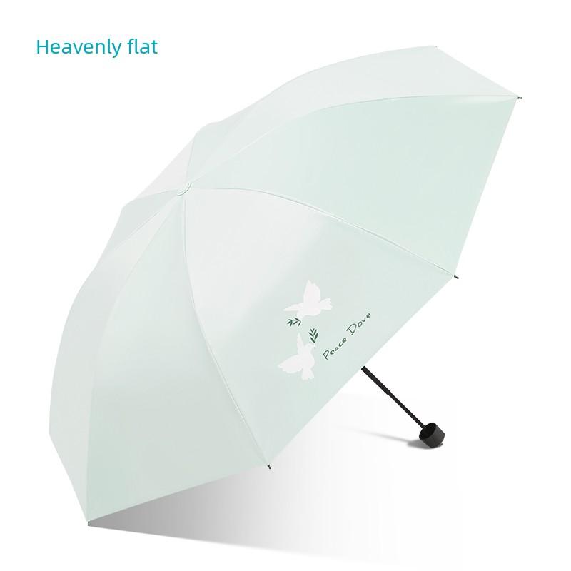 Paradise Umbrella Sun Protection Uv Protection Sun Umbrella Black Vinyl Sunshade Umbrella Lightweight Portable Folding Sun and Rain Umbrella Women's
