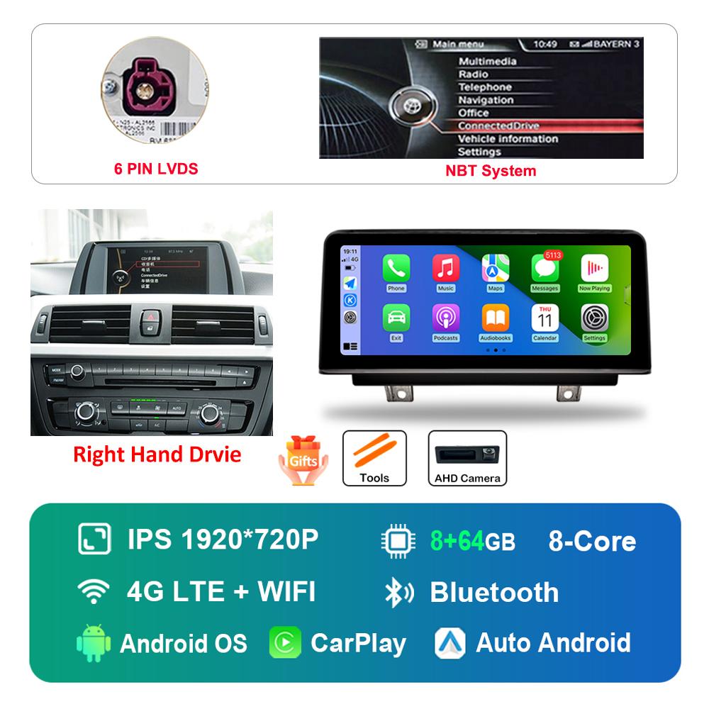 10.25 Inch Right Hand Drvie for BMW 3 /4 Series F30 F31 F32 F33 F34 F36 2013 - 2018 NBT EVOAndroid Car Radio Multimedia Player