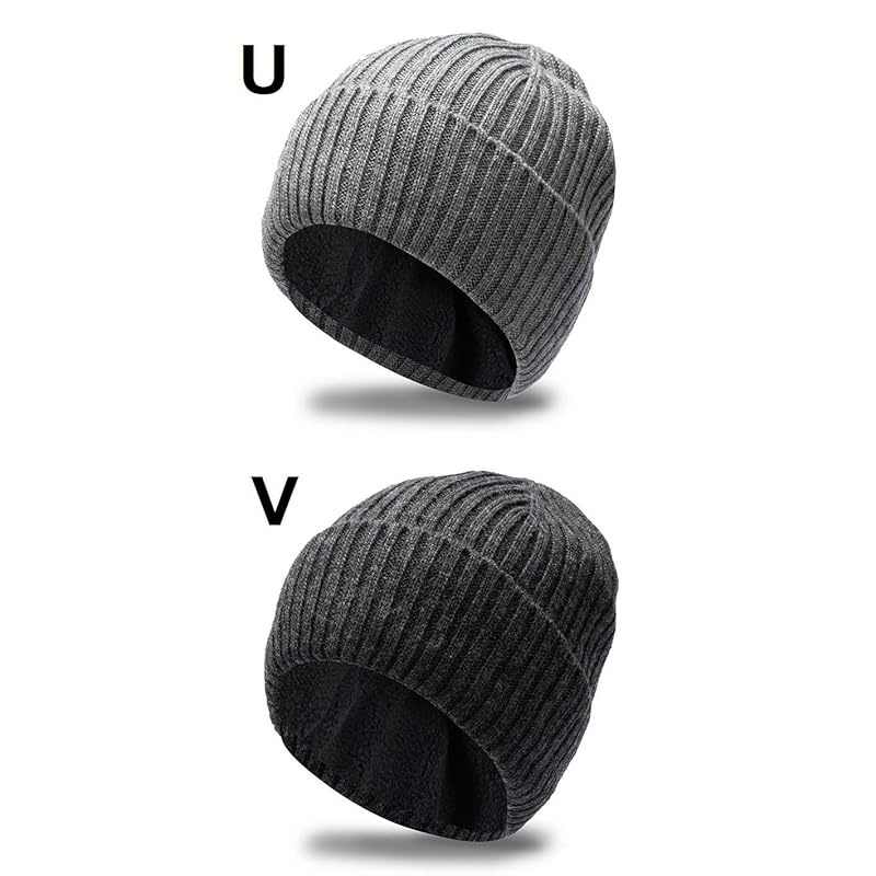[LTG] knit hat knit cap men's ladies Built-in fleece hat big size normal size With brim beanie watch cap hunting 7986979 (JP, number size, 42.0 cm,