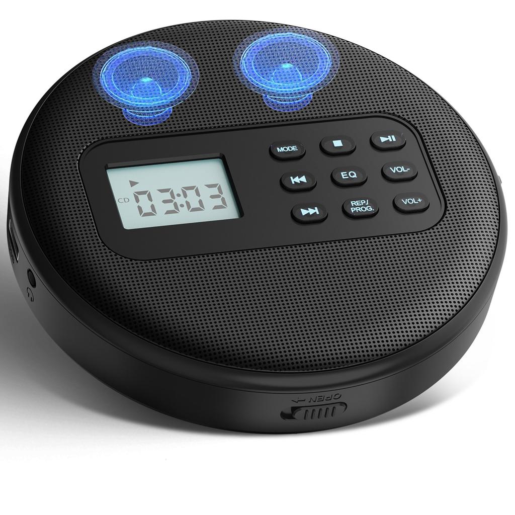 Portable CD Player MP3 Music CD Music Player Student Machine Dual Speaker Walkman Repeat Play U Disk Play