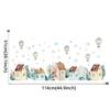 Watercolor Animals Hot Air Balloon Clouds Wall Stickers Blue Color for Kids Room Baby Nursery Room Wall Decals Boy Room Stickers