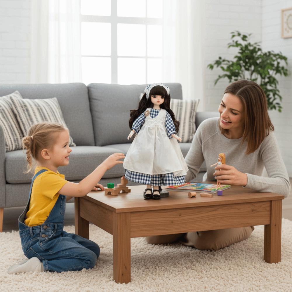 Lange Haare 30cm Bjd Puppe mit Kleidung Attraktive Augen Prinzessinnen-Make-up Kugelgelenkpuppe Geburtstagsgeschenk