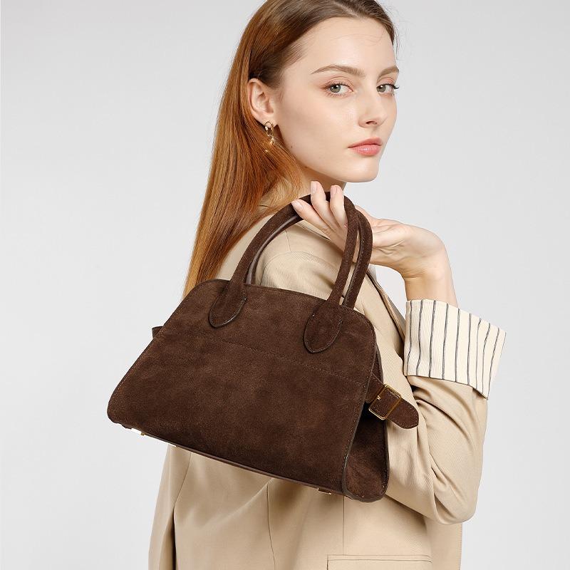 Single shoulder messenger bag women's niche high-end sense, suede handbag to work commuter bag women's versatile handbag