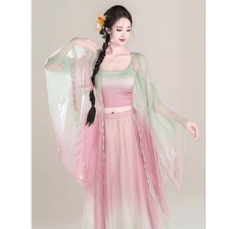 Women's Classical Dance Gradient Gauze Performance Dress