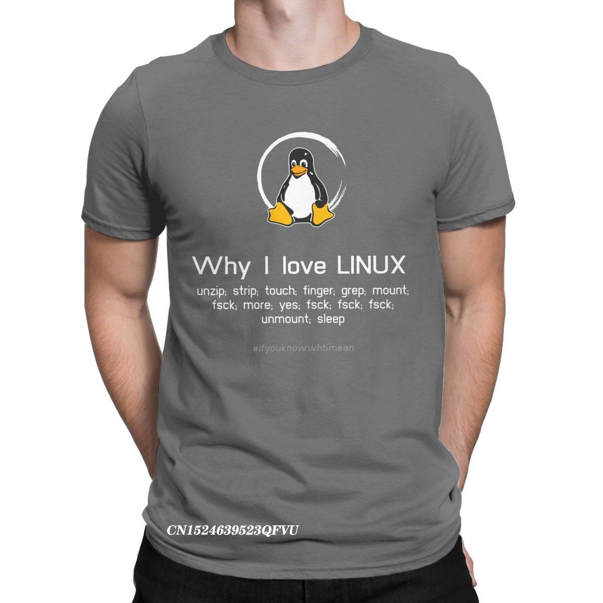 

Чоловіча футболка з пінгвіном Tux Linux з преміальної бавовни, одяг для дозвілля, футболки в стилі хараджуку манга, естетичні сорочки L темно-сірий колір