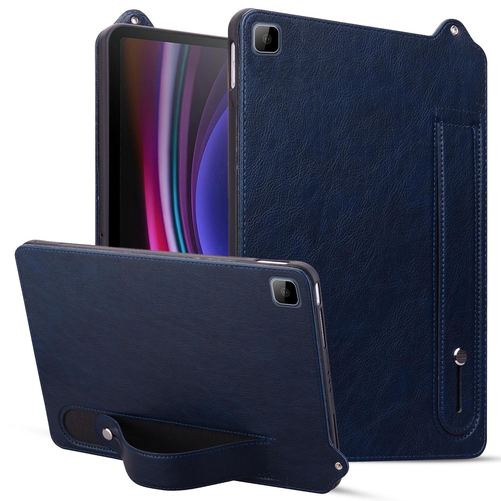 

Tablet Case For Honor Pad X8/Pad X8 Lite/Pad 6 10.1-inch/Huawei Enjoy Tablet 2 10.1 Hand Strap Kickstand Leather Cover Blue