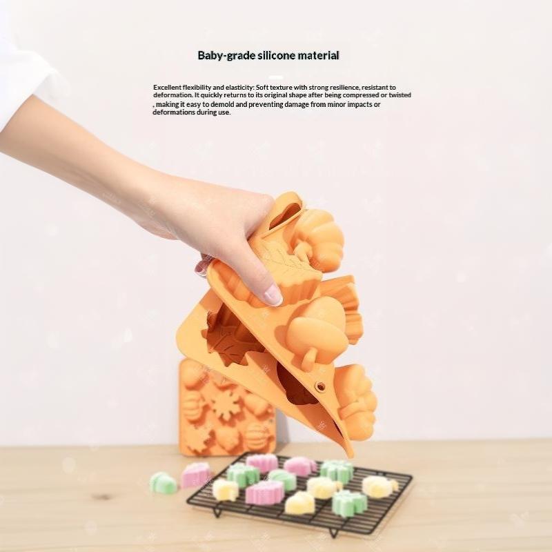 Non Stick Food Grade Silicone Fall Mold Pumpkin Leaf Acorn Shapes For Baking Chocolate Candy Desserts