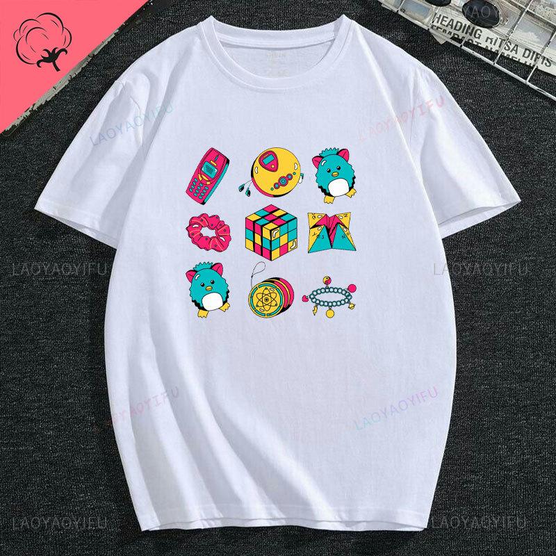 Vintage 90s Vibe 1990 Style Fashion 90 Theme Outfit Nineties Costume TShirt Funny Graphic Cotton Women Fashion Short Sleeve