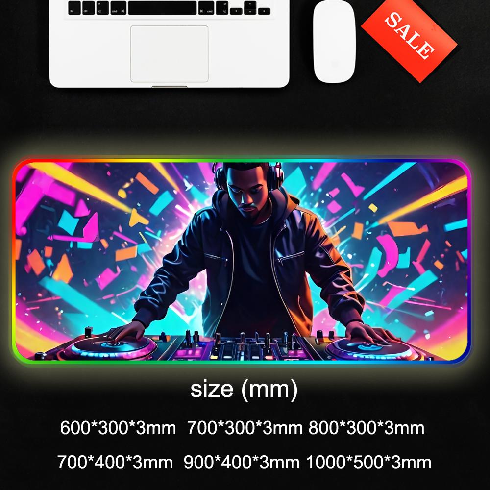 Musik DJ Mauspads RGB Gaming-Mauspads Große LED-Pads PC-Schreibtischmatten Leuchtende Mauspads Große Tastaturmatten Tischteppich mit Hintergrundbeleuchtung