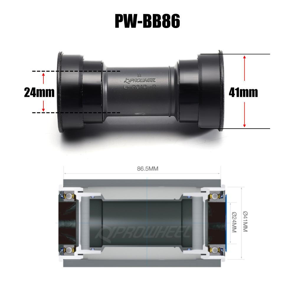 Prowheel Bicycle Bottom Bracket PW-BB68+ BB73 BB86 For MTB Mountain Road Bike Screw Type Crankset Central Axis Ultralight