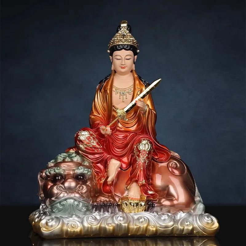 Buddha Statue of Bodhisattva Samantabha, Resin Crafts, Manjushri Bodhisattva Buddha Statue, Home Décor Statues