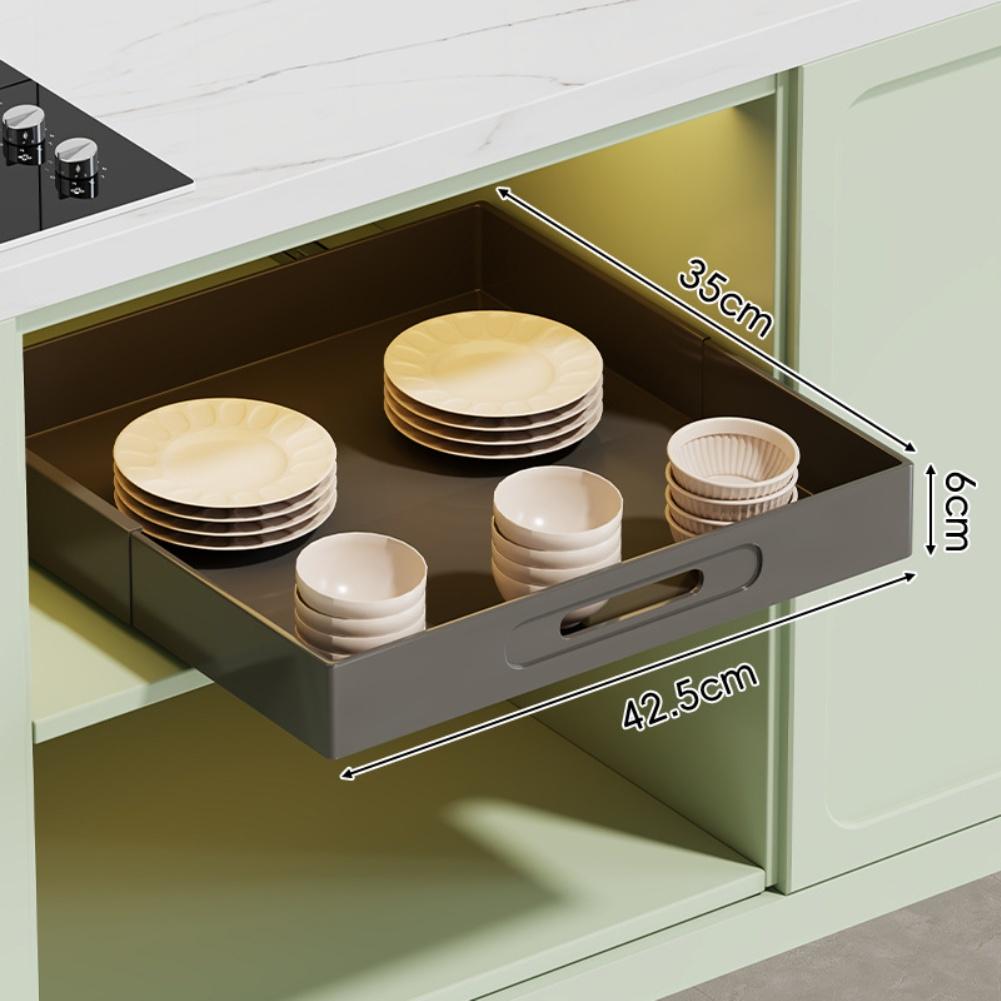 

Drawer Organization White Pull Out Dish Rack Drawer Organizer Drawer Storage Easy Installation Mounting Tracks 25CMM