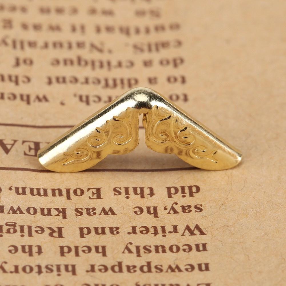 100pcs Book Corner Protectors for Scrapebooking Vintage Photo Album Diary Bronze Color