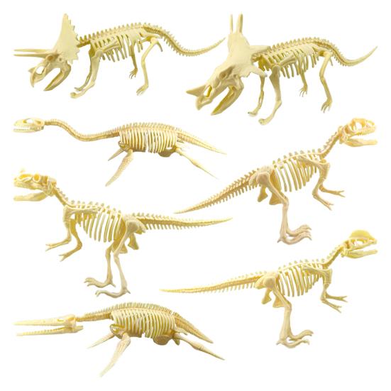 7Pcs/Set  Dinosaur Model Creative Collectible Detailed Archeological Dinosaur Skeleton Toy for Child