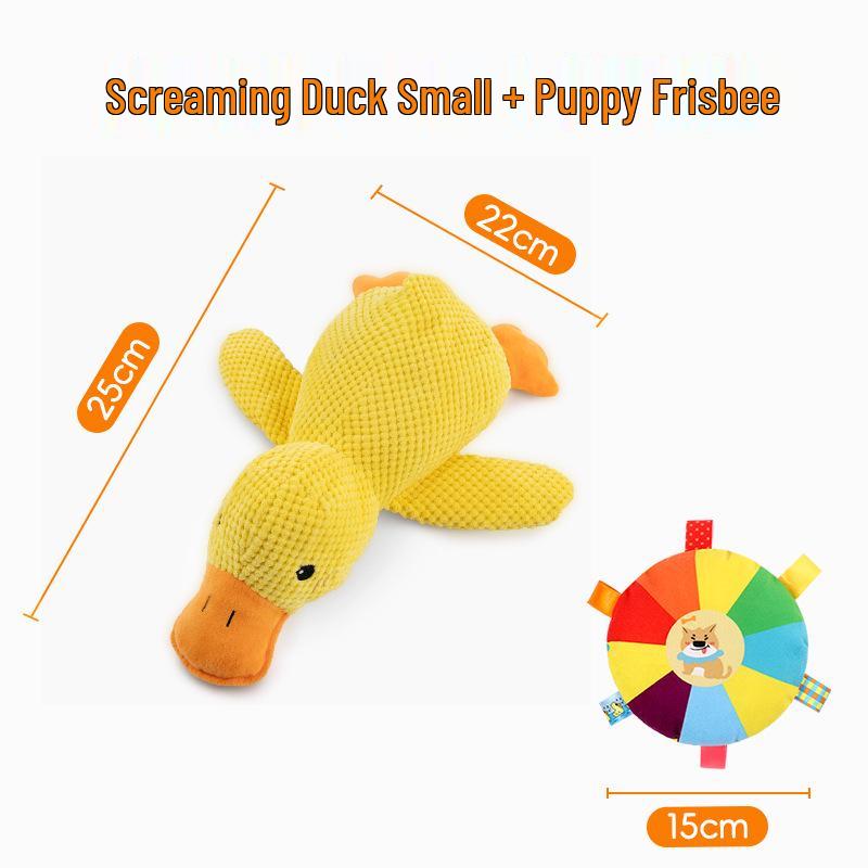 Durable Squeaky Yellow Duck Plush - Decompression Chew Toy for Dogs and Cats