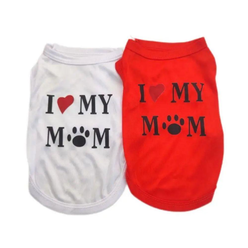 Breathable Pet Love Print Vest Polyester Puppy Love Mommy Sleeveless Cat Vest Tee Shirt  Summer