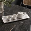 Hammered Rectangular Tray Low-Height Metal Silver-Tone for Dresser