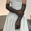 Sexy Elastic Mesh Women's Long Gloves Flash Diamonds  Party Bungee Stage Performance Hollow Fishing Net Punk Hiphop Accessories
