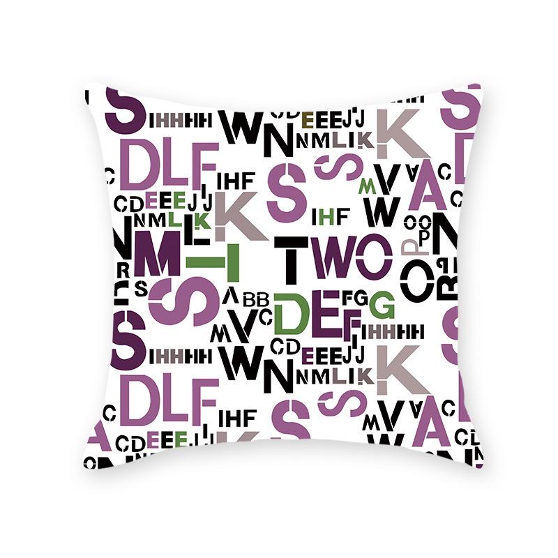 INS Style Faux Soft Throw Pillow Cover - Letter Print Home Decor for Sofa & Living Room