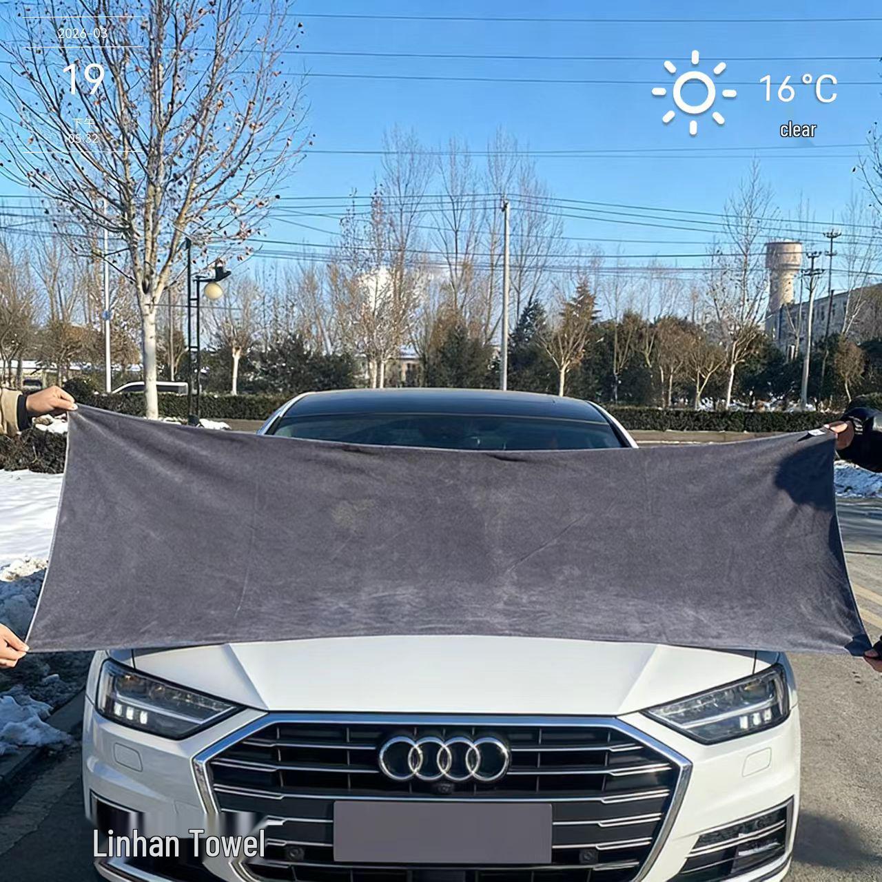 Утолщенные безворсовые впитывающие чистящие полотенца для дома и автомобиля 70*140 cm серый