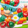 Fun Pretend Play Cut Toy Set - Kids Kitchen Vegetables & Fruits