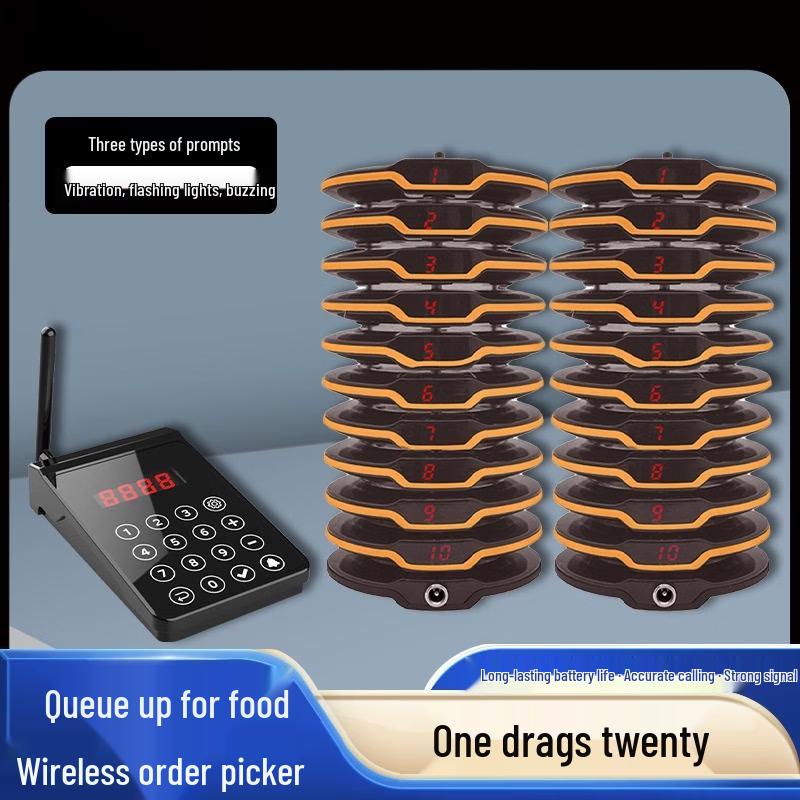 Wireless Restaurant Pager System with 20 Pagers