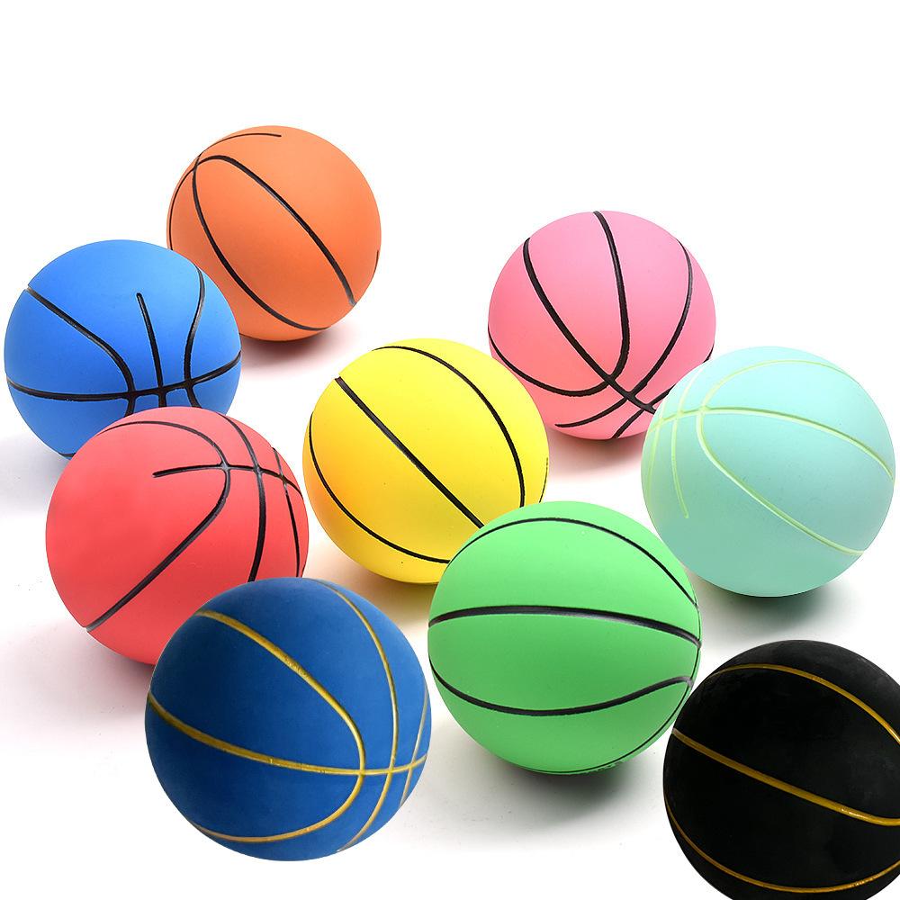 2pcs 6cm Ultra High Elasticity Mini Rubber Basketball Pressure Reducing Hollow Elastic Ball Children's Toy Mini Basketball