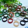 Girls  HipHop Party Wedding Agate Ring Vintage Colorful Round Natural Stone For Women Unisex Finger Rings Charms Jewelry