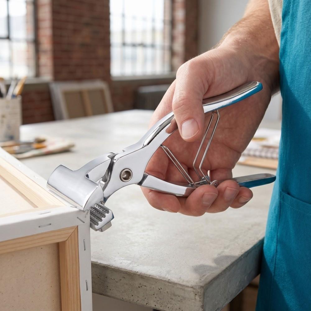 Verchromte Leinwandspanner Zange Anti-Rutsch-Griff Malerei Rahmenzange DIY Kunstrahmen