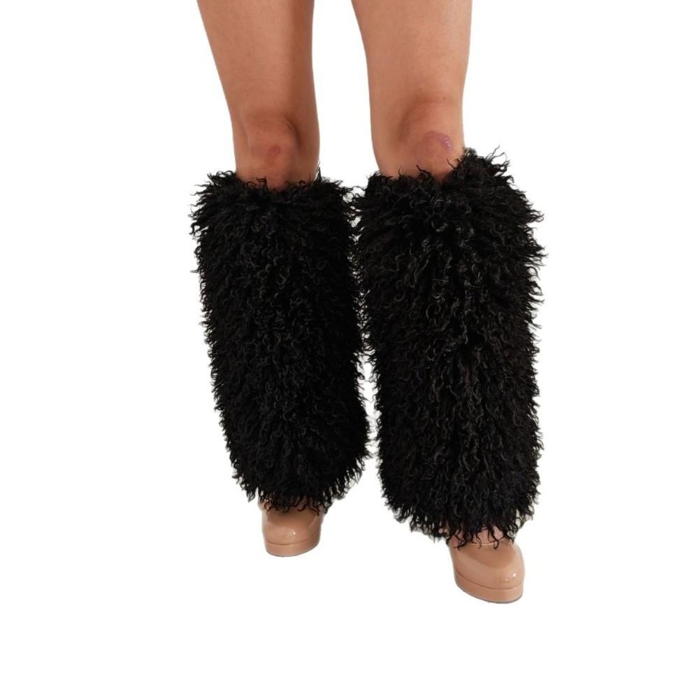 Fellimitat Lockiges Flauschiges Beinwärmer 40cm Knielang Mädchen Socken Warmer Knieschutz Spicy Girls