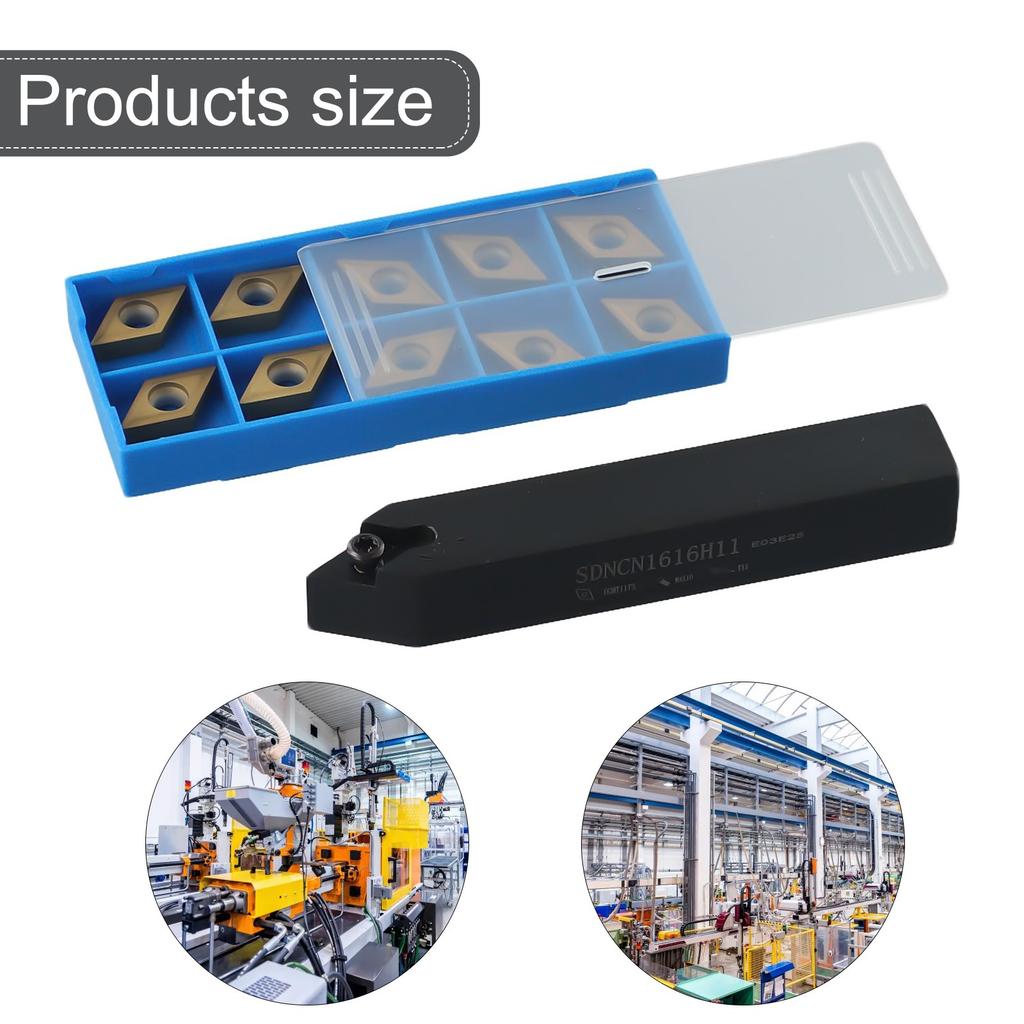 DCMT11T304 Carbide Insert Blade Enhanced Productivity with SDNCN1616H11 Lathe Tool Holder + 10 Carbide Inserts