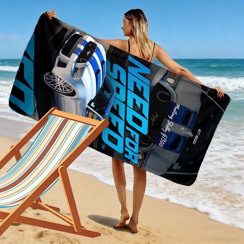 Shelby Racing Print Beach Towel, Large Soft Quick Dry Towel for Beach Camping Swimming