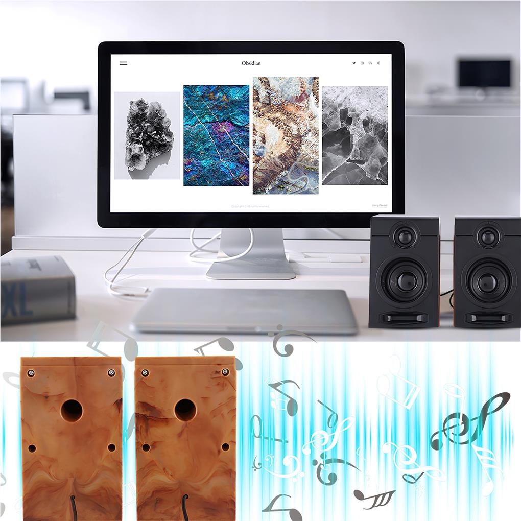 2 Pieces Subwoofer Speaker Music Player Tool Multimedia Speakers PC Gaming Supply Widely Usage Sound Box Desktop Hotel Use