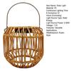 Solar Lantern with Top Handle Outdoor Hanging Rattan Lantern Weatherproof