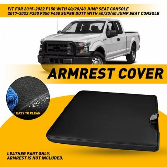 Center Console Leather Armrest Lid Cover Skin Fits 2015- Ford F150 F250 F450