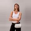 Calvin Klein Elegant Commuter Letter Shoulder Chain Mixed Material Tote Bag Small Women handbags Lily-White 4F3282G-FUP