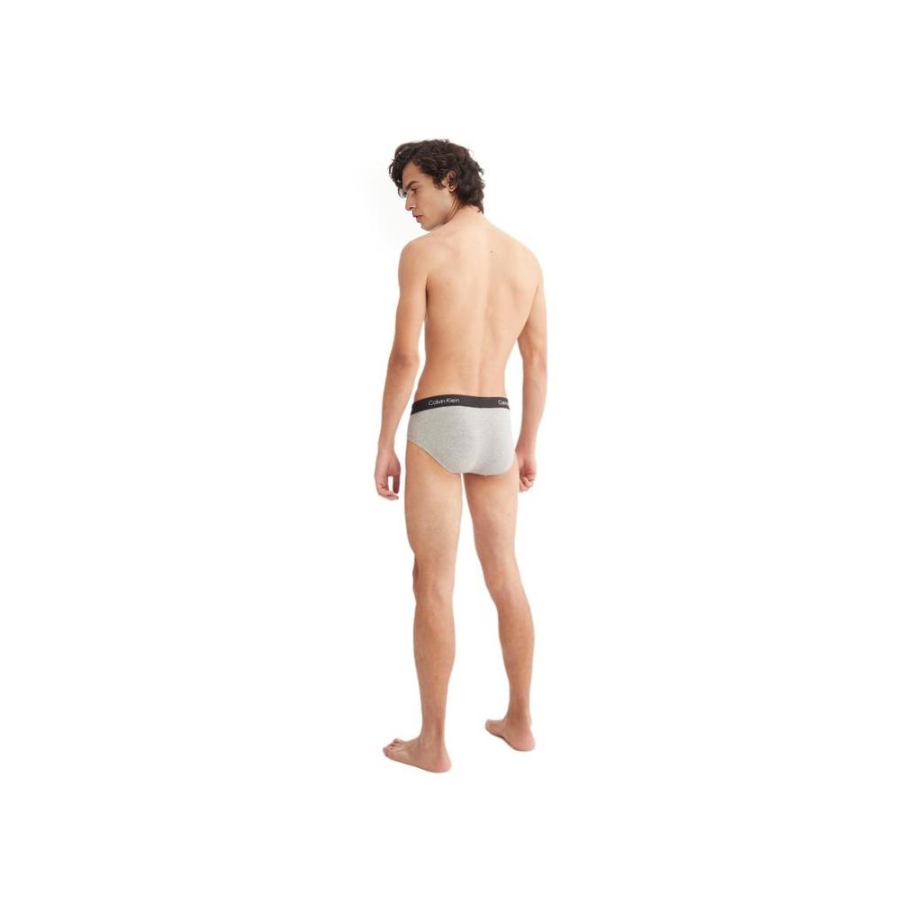 Calvin Klein CK96 Series Jacquard Small Square Comfortable Cotton Briefs Men Underwear Coconut-Gray NB3402P7A