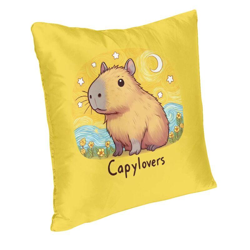 Capybara With A Leaf Eat Your Greens Cushion Cover Sofa Decoration Square Throw Pillow Cover 40x40