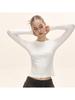 White Slim Fit Long Sleeve Crop Top - Autumn American Style