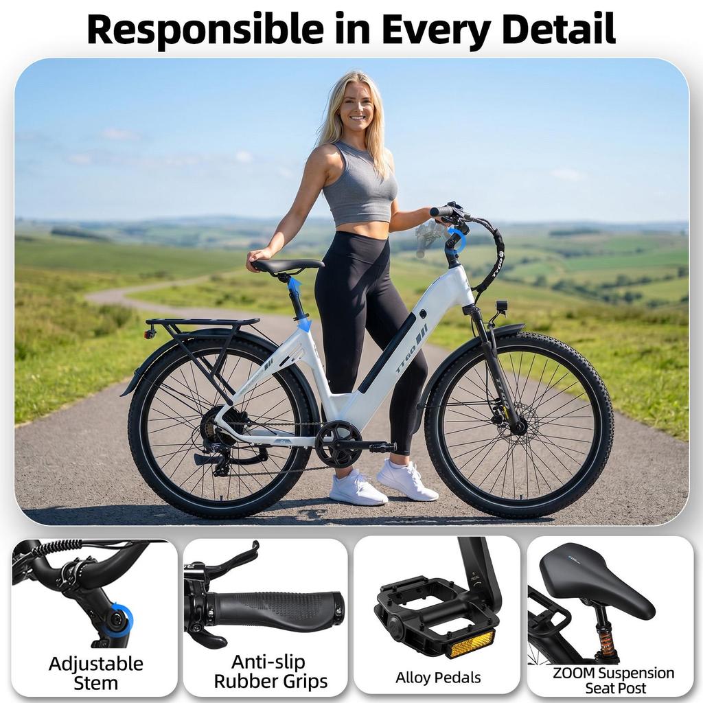 TTGO C5 - 250W Motor - 48V 13.5Ah Lithium Battery – Range Up To 90 Km – Hydraulic Disc Brakes – 27.5×2.4 Inch Tires – Shimano 7 Speeds