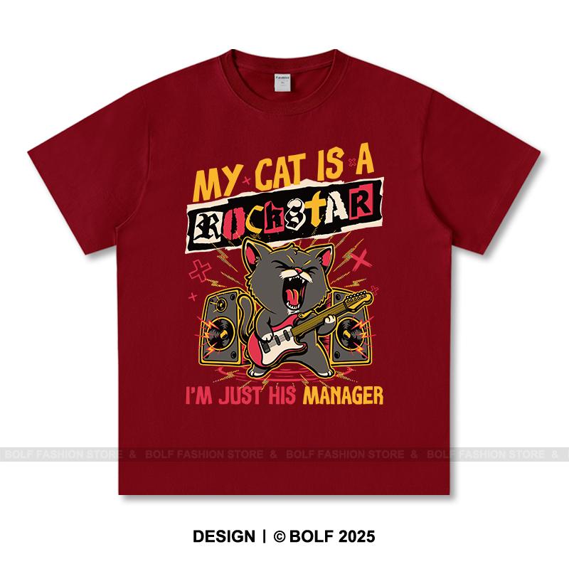 

Женская футболка с принтом «My Cat Is A Rock Star», 100% хлопок, свободные футболки с забавной графикой для мужчин, летние топы, идеальная уличная одежда XXXL вино красного