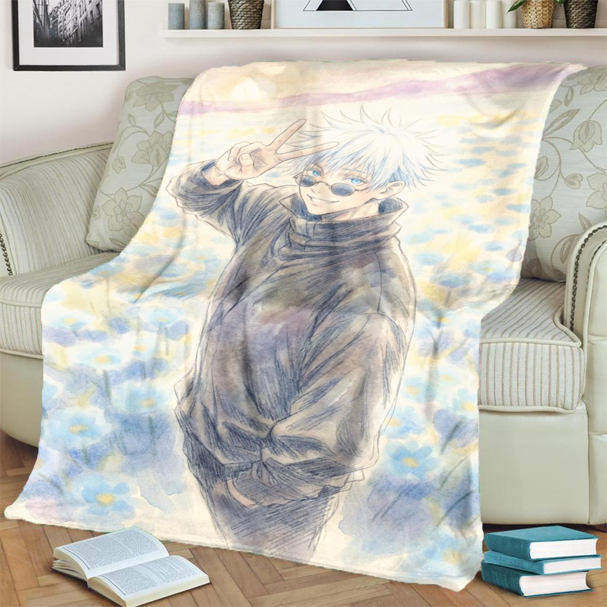

Jujutsu Kaisen Flannel Warm Blanket Comfortable for Bedrooms, Sofas, Beds, Chairs, Picnics, Travel 75x90cm