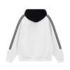 American Style Heavyweight 420g Striped Hooded Zip Sweatshirt Jacket Fleece Lined Color Block Streetwear Women
