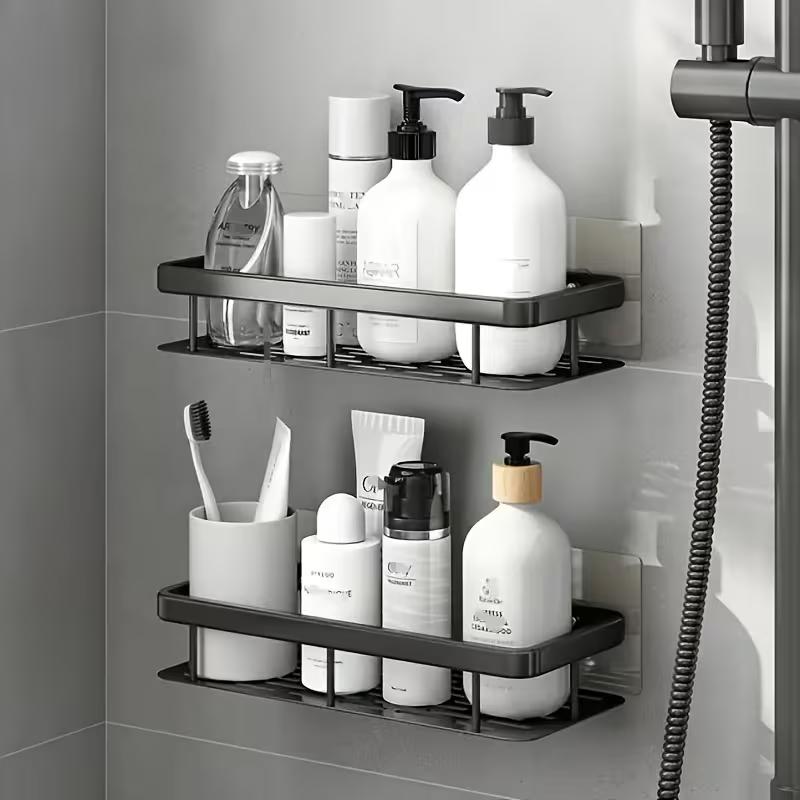 Bathroom Storage Rack Stainless Steel Anti Rust Storage Shower Rack Suction Cup Storage Rack Household Storage Appliances
