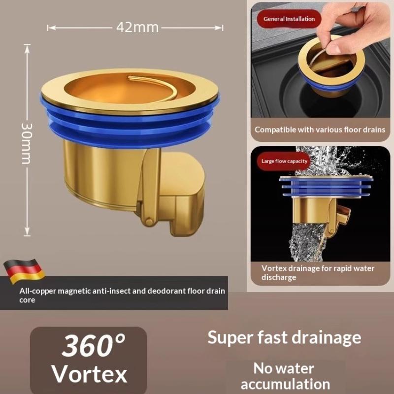 Brass Drain Plug One Way Valve Drop-in, Shower Floor Drain Backflow Preventer, Anti-Odor Shower Drain Plug, Shower Stopper