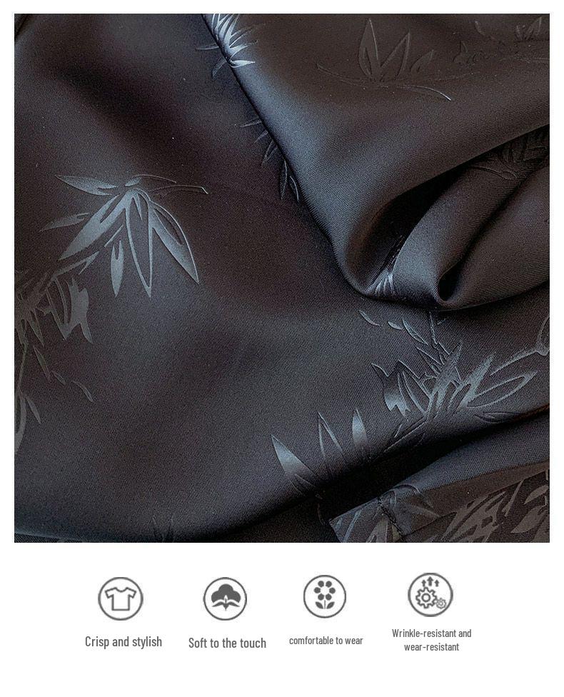 Chinese-Style Silk-Like Summer Wide-Leg Pants for Women
