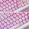 Ergonomic OQO Height Keycap Pink Flower Keycaps for Mechanical Keyboards and Gaming Setting Personalizing 127pcs